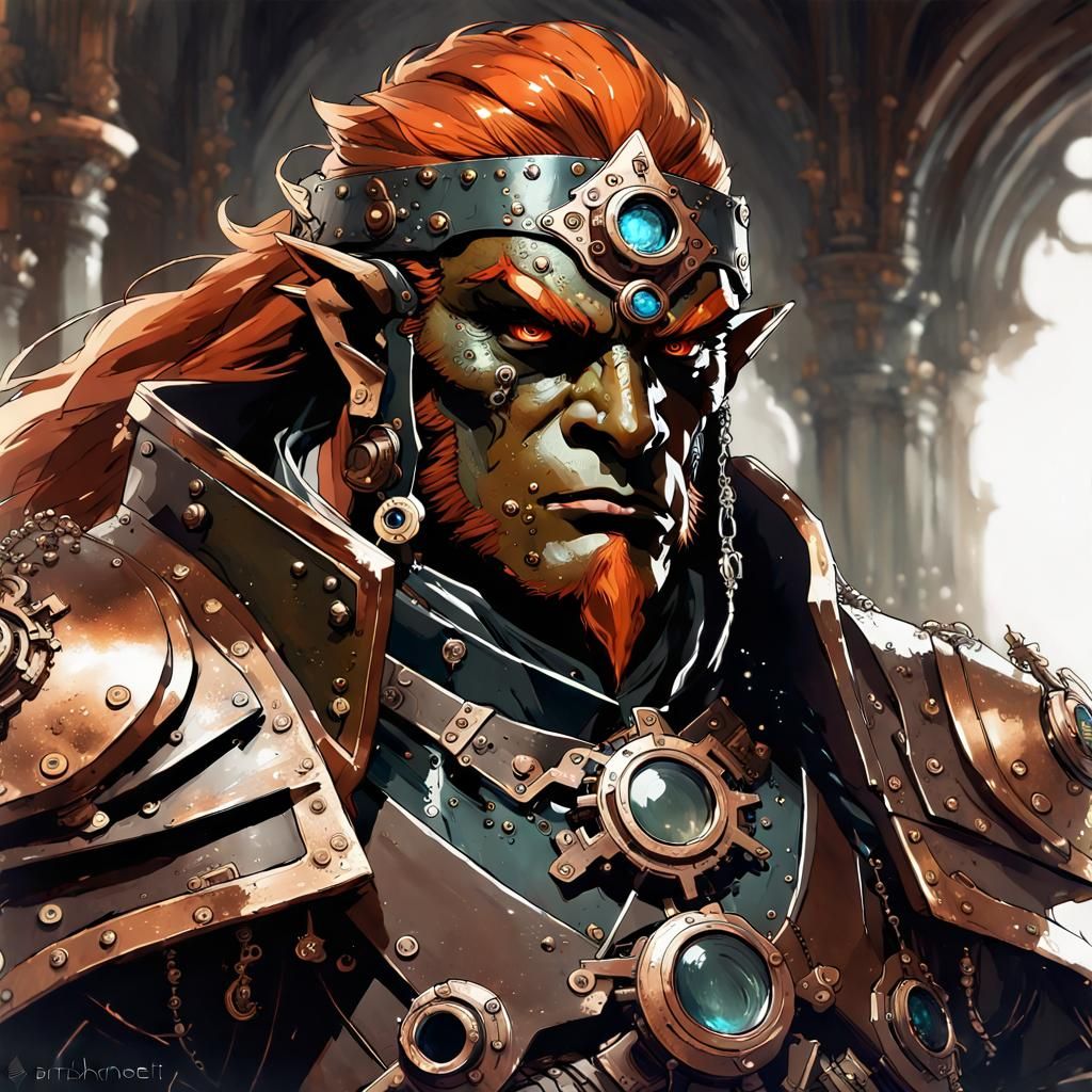 Steampunk Ganondorf Digital Painting with Vivid Colors