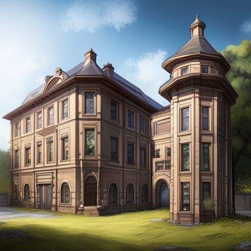 Orphanage Concept Art in Hyperdetailed Style