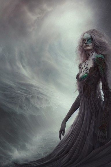 Eerie Portrait of a Woman Clothed in Chaos