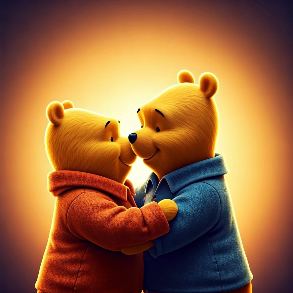 Pooh's Heartwarming Reunion with His Dad in Pixar Style