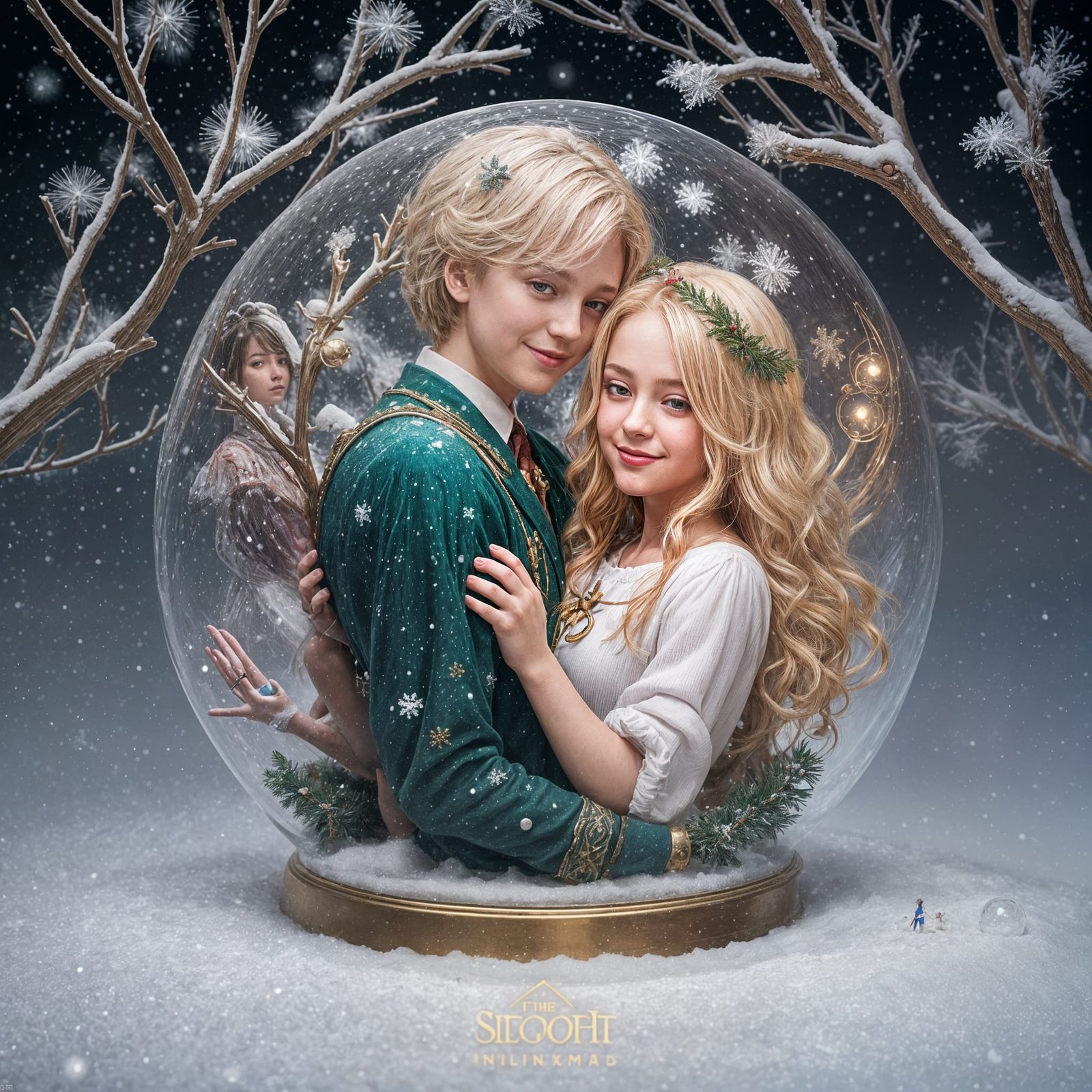 Winter Wonderland Scene in a Snow Globe