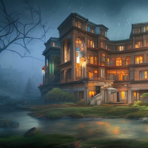 Heartbreak Hotel: Detailed Matte Painting