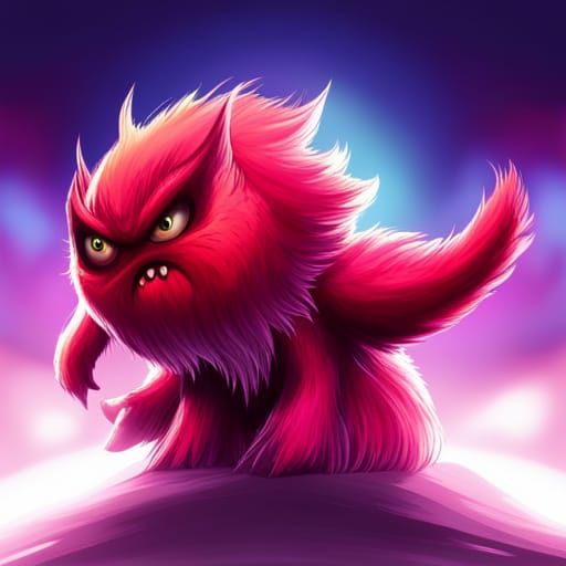 Colorful Anime Monster Mascot in Hyperrealistic Style