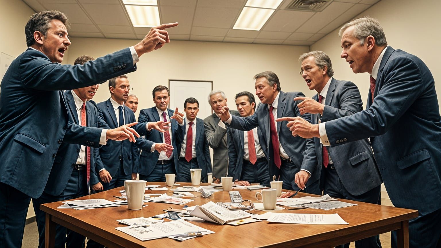 Confused Business People in Unproductive Meeting