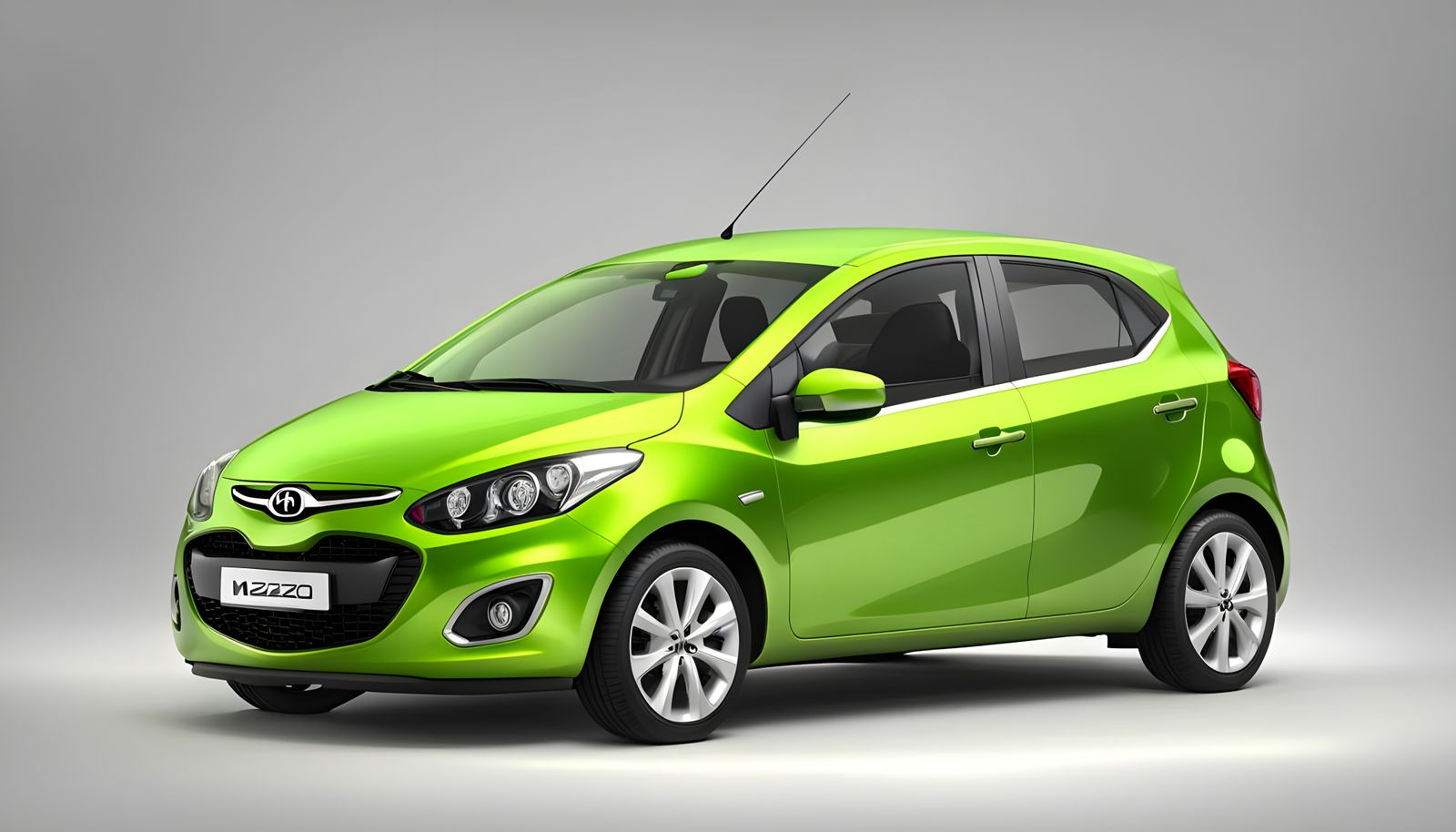 Lime Green 2010 Kia Demio in 3D Render