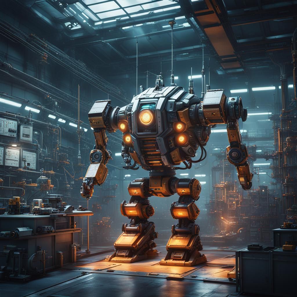Scientists Invent Super Robot in Futuristic Lab