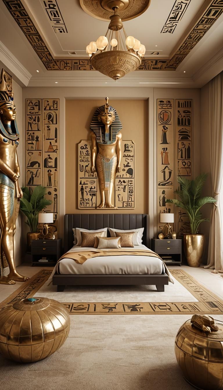 Ancient Egyptian Elegance in Modern Bedroom Design