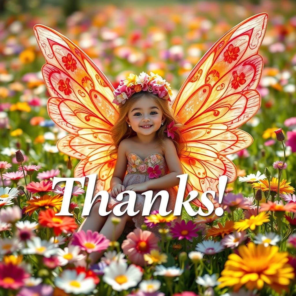 Sunny Floral Fairy in Vibrant Garden