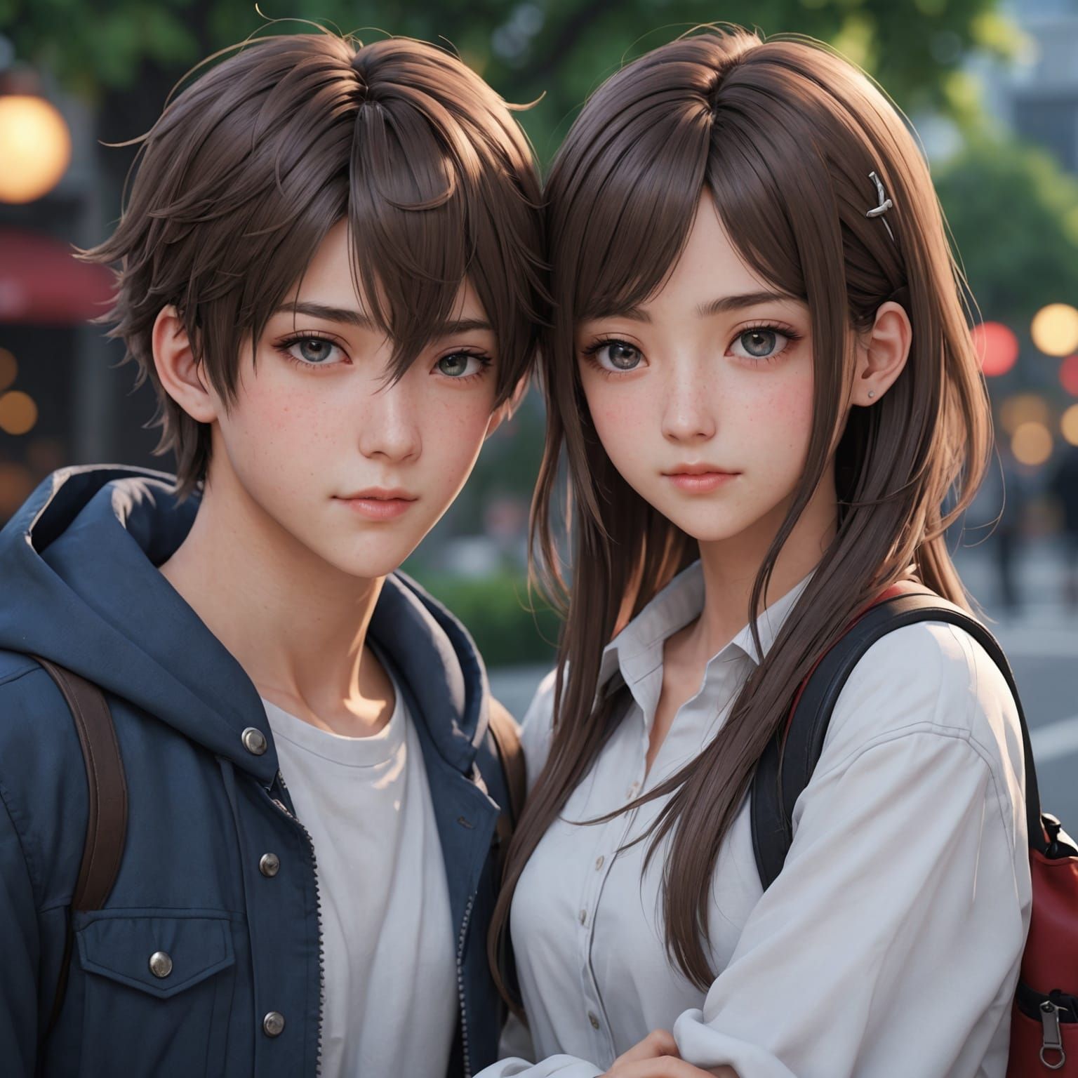 Anime Style Girlfriend and Boyfriend Concept Art