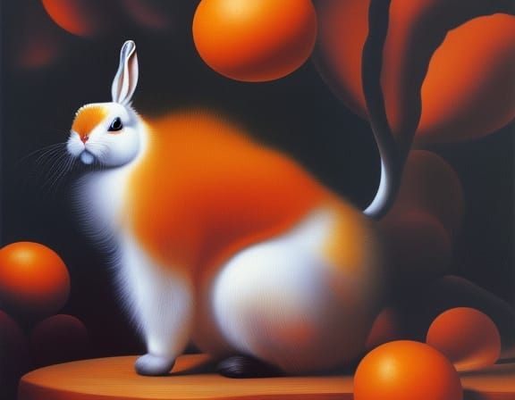 Bunny Farting Carrots in Surreal Fantasy Style