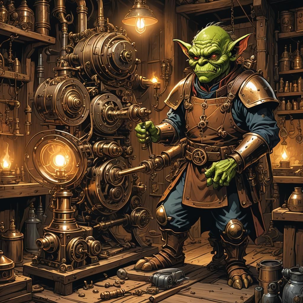 Goblin Inventor and Steam-Powered War Machine