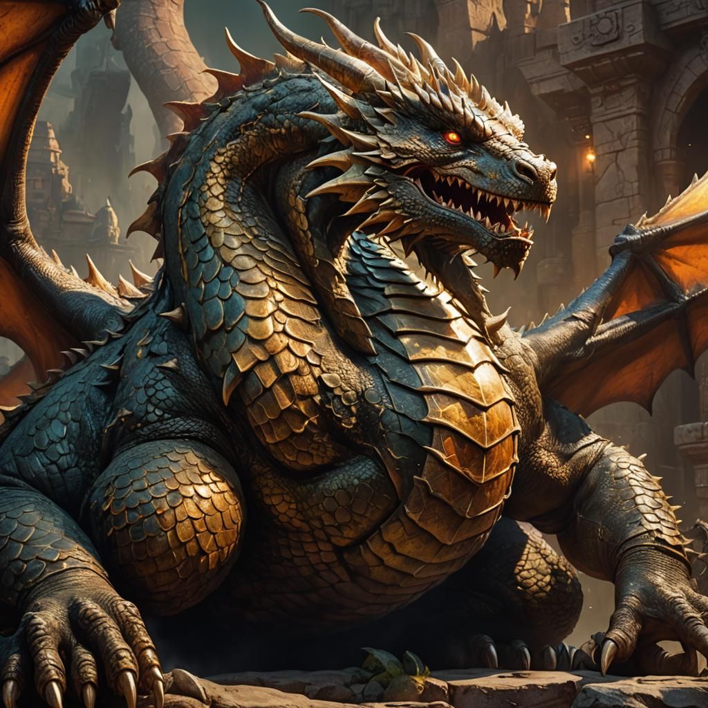 Fat Dragon Belly Close-Up in Fantasy Realism