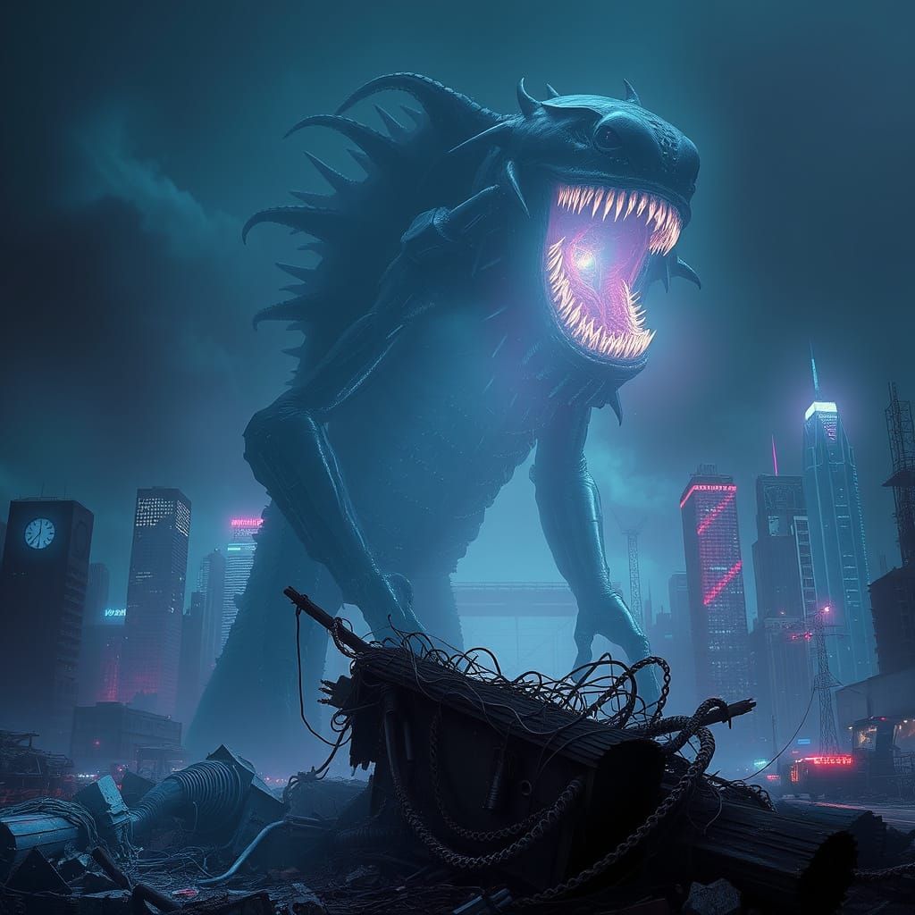 Gargantuan, Otherworldly Beast Rises from Post-Apocalyptic W...