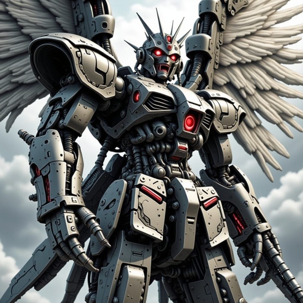 Wing Gundam in Junji Ito Manga Style