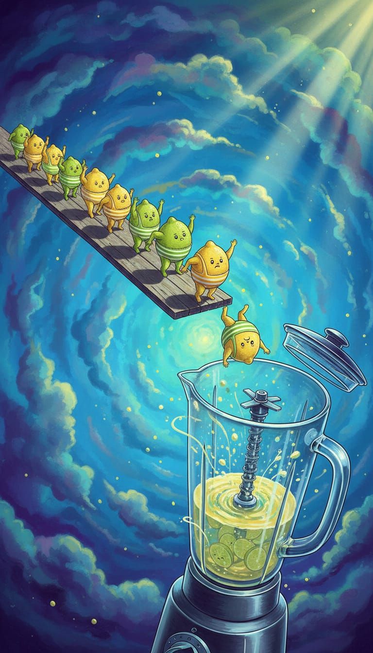 Surreal Lemons and Limes March to Blender