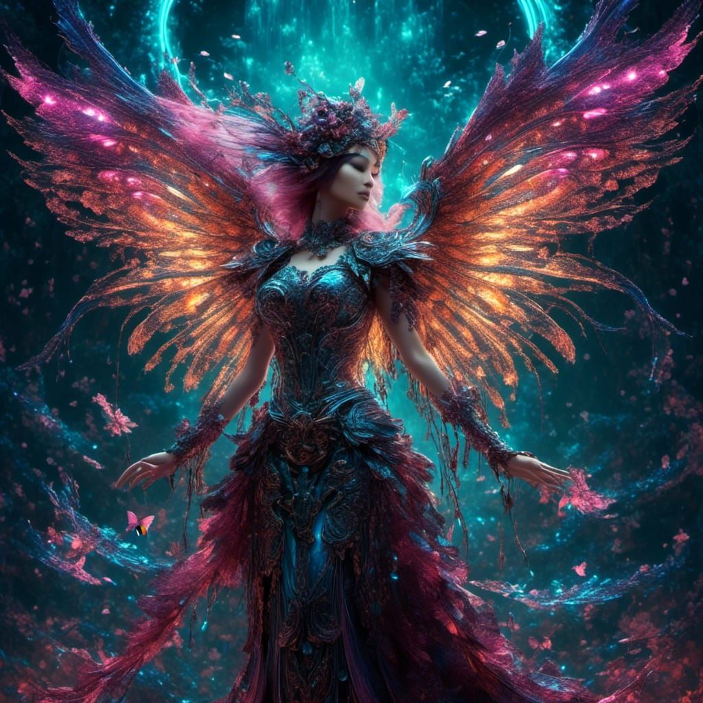 Grim Reaper Faerie with Aurora Wings