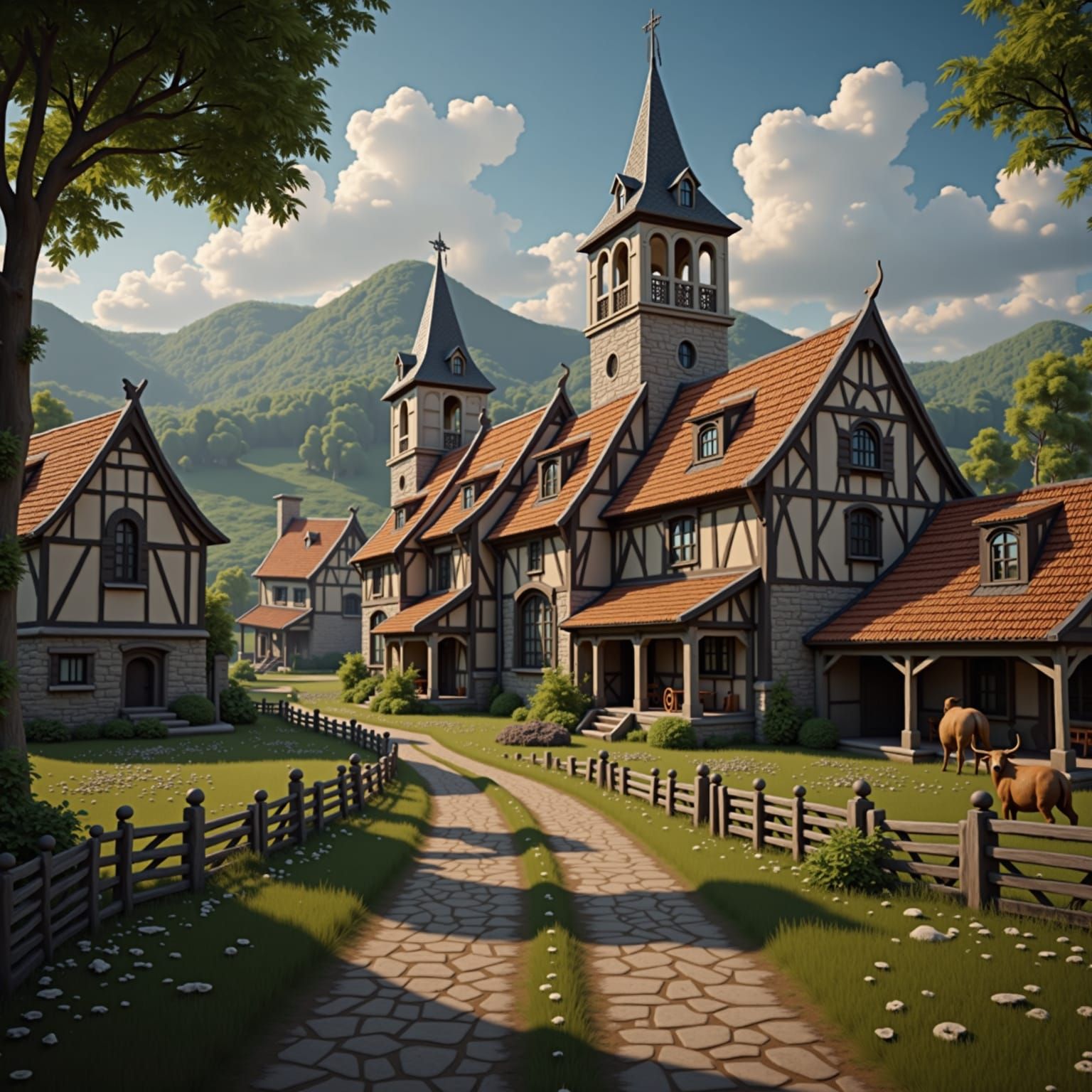Vast medieval farm