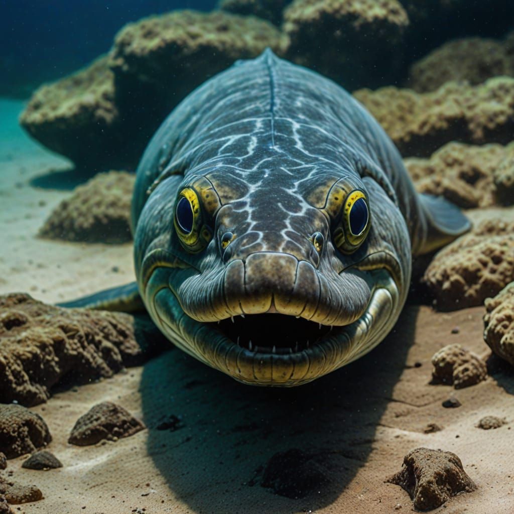 Menacing Eel with Malevolent Gaze in Canary Islands Pool