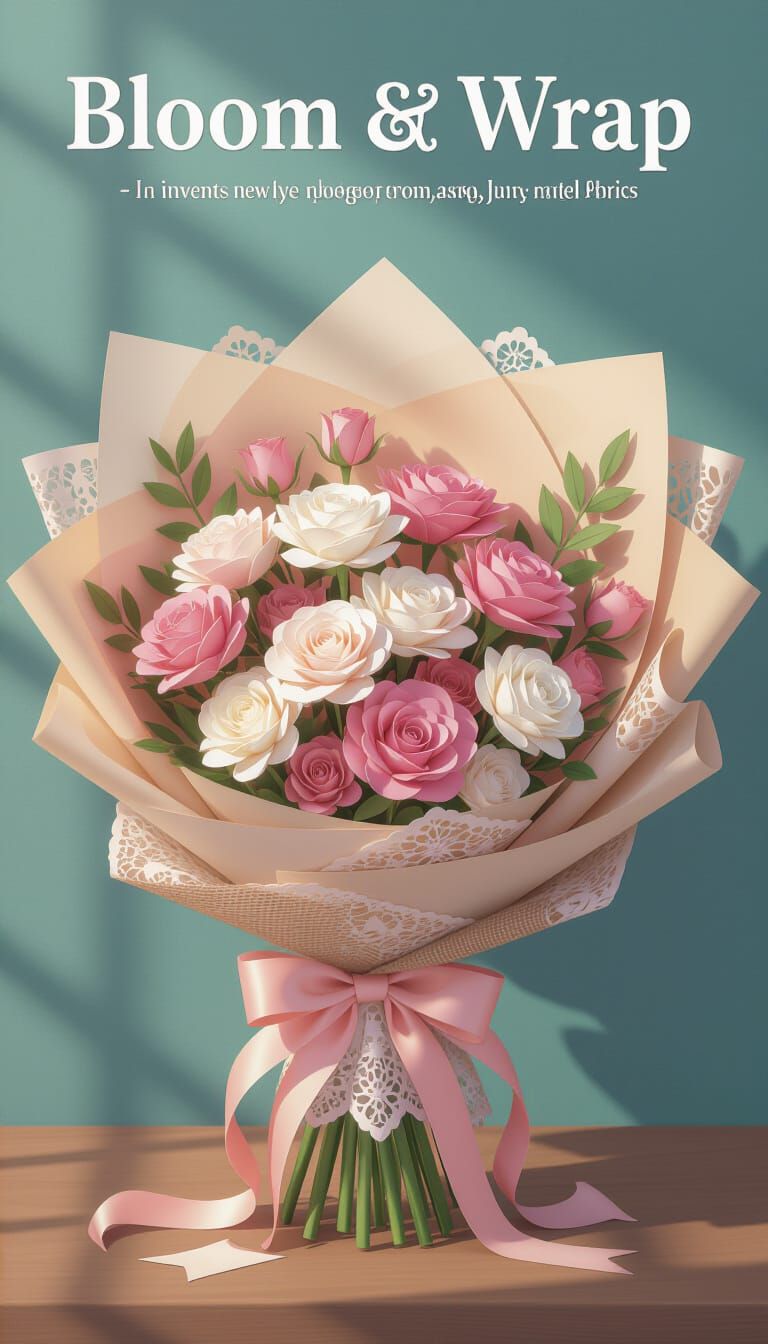 AI Anime Art: Eco-Friendly Bouquet Packaging