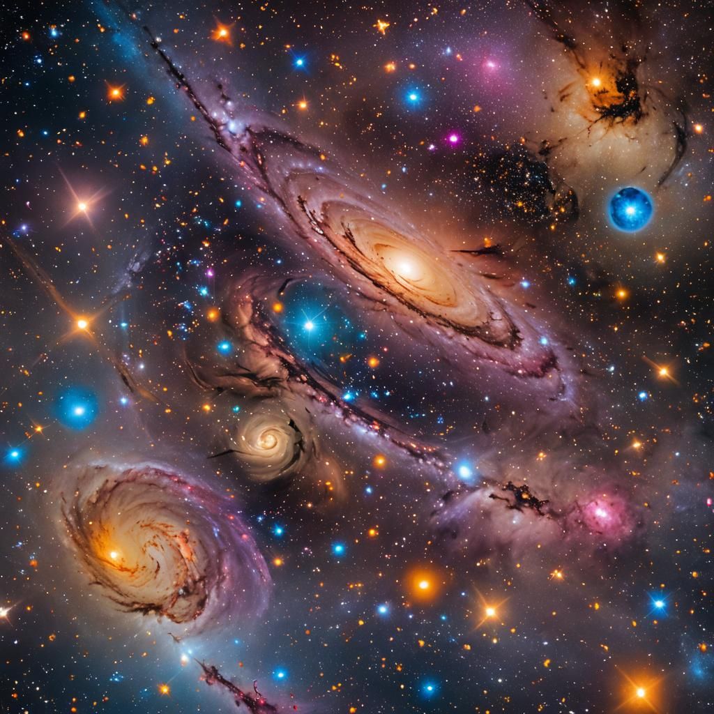 Vibrant Galaxy Astrophotography in Macro Shot