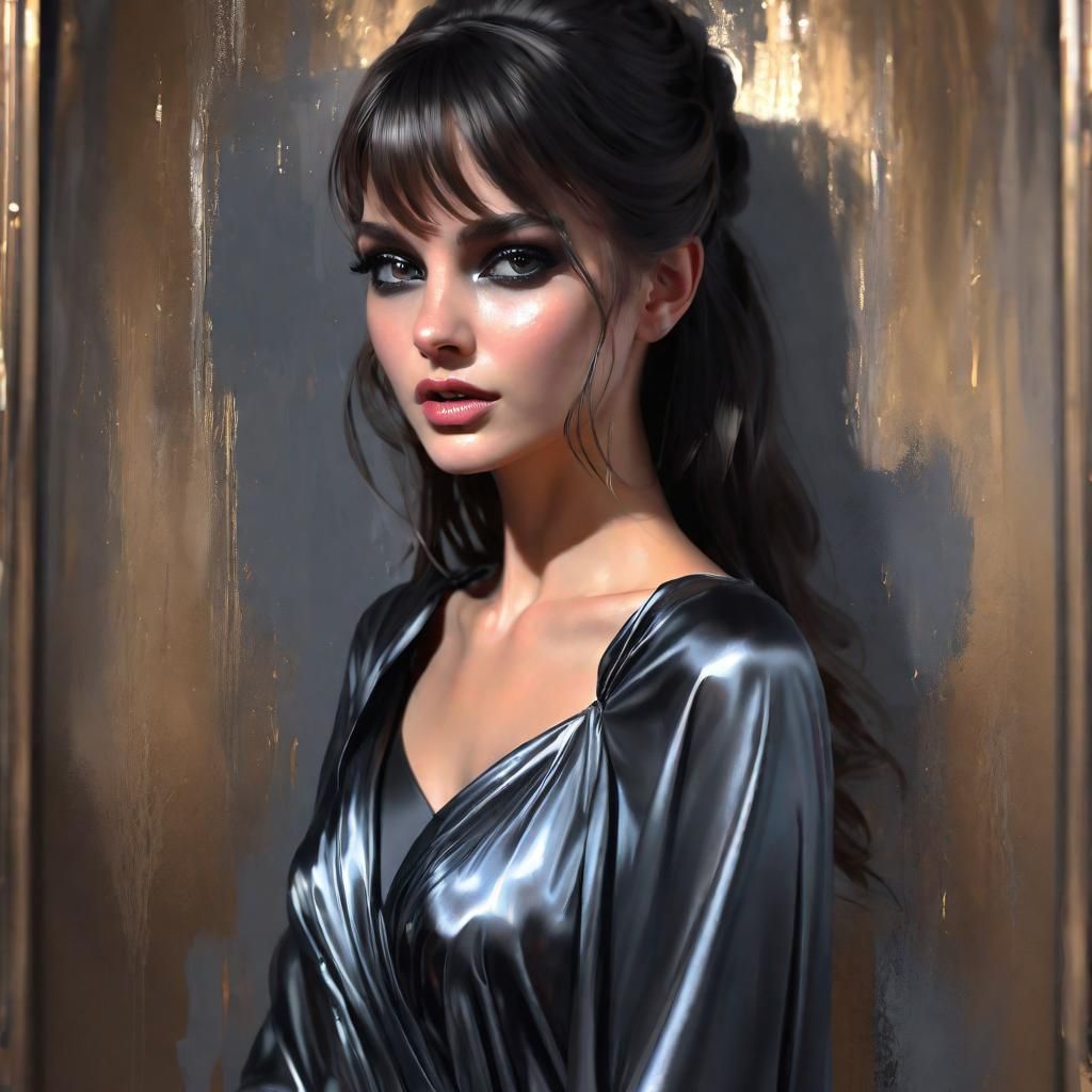 Gunmetal Noir: Painterly Portrait in Metal Filigree