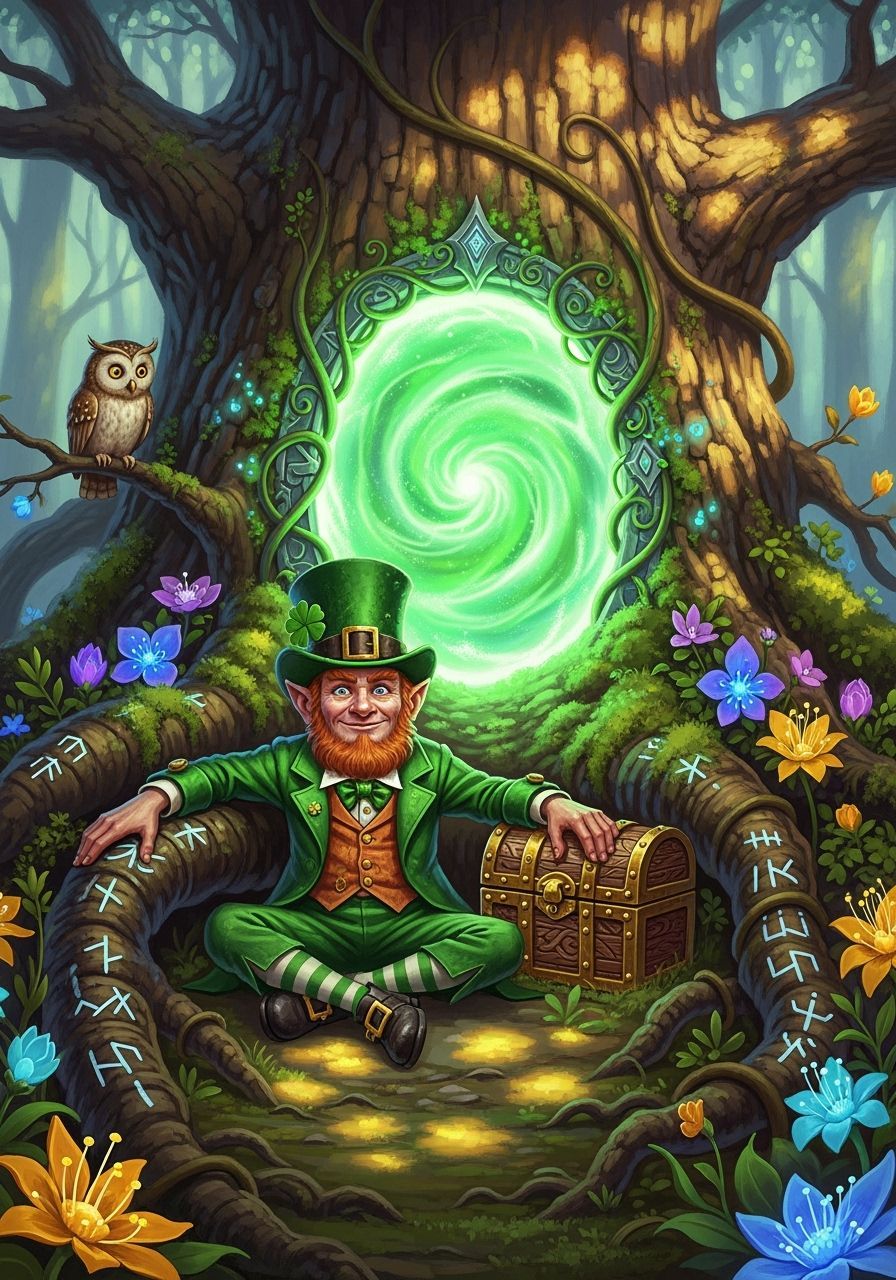 Emerald Portal Guardian: A Leprechaun's Fantasy