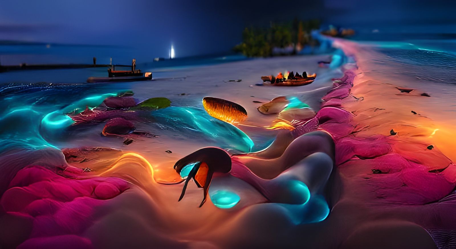 Bioluminescent Beaches of Maldives: 8K Panorama