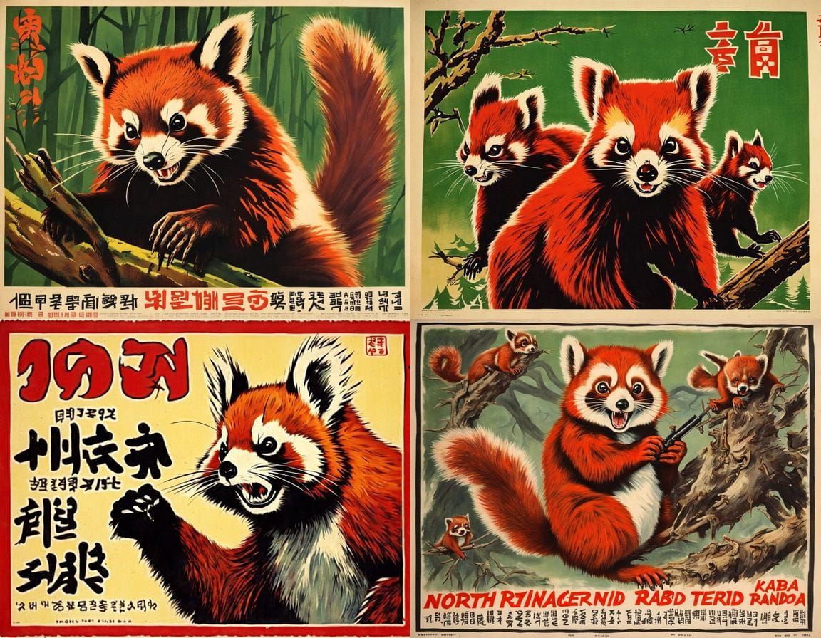 Frightful 1950s Horror Scream as a Red Panda Squirrel Meets...