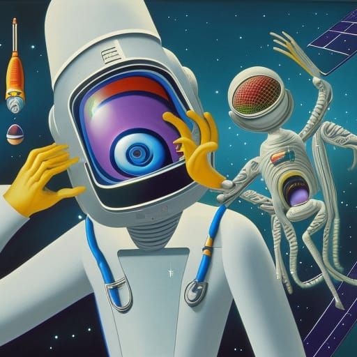 Alien Doctor Operating in Space Hospital