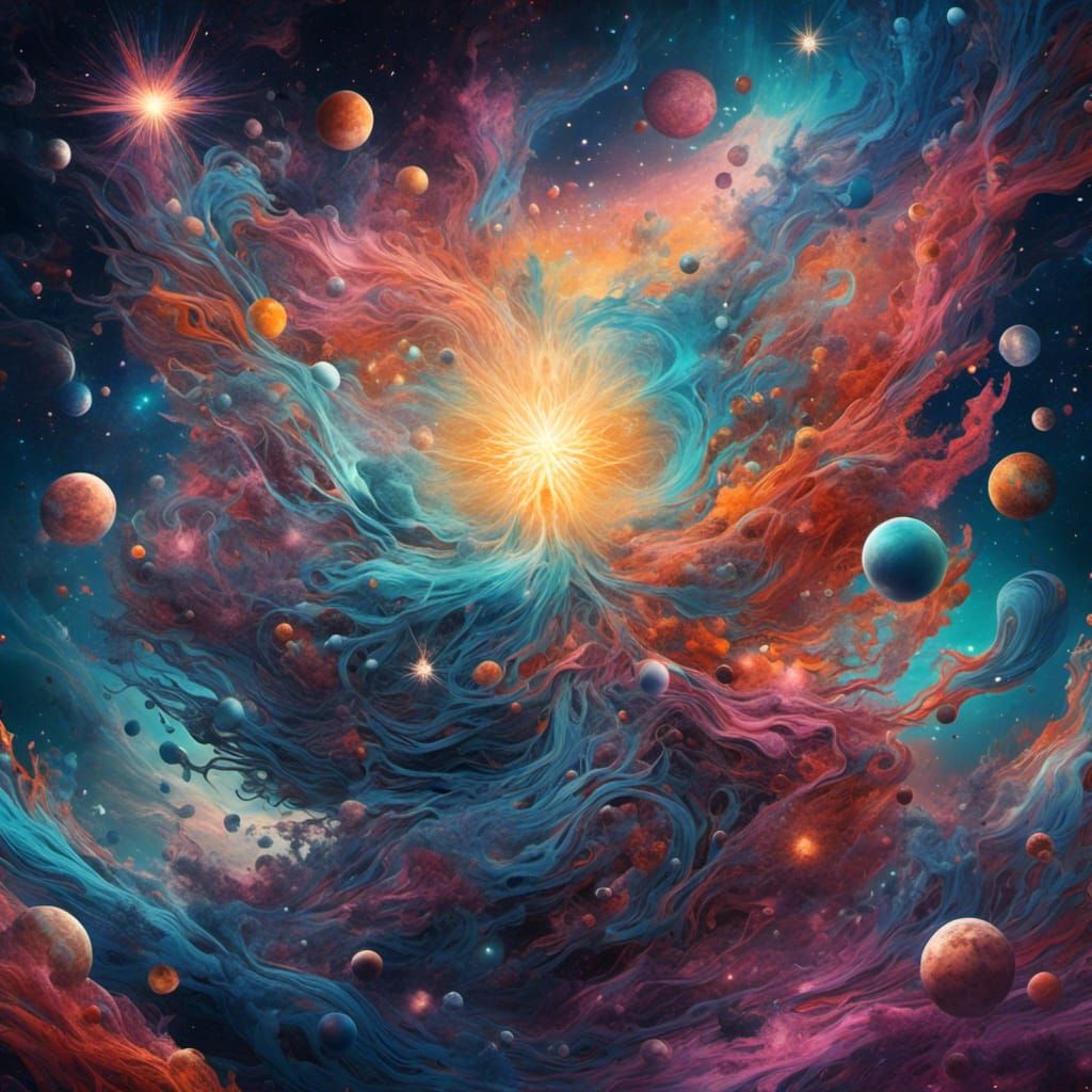 Nebula Star Birth: Surreal Digital Cosmic Illustration