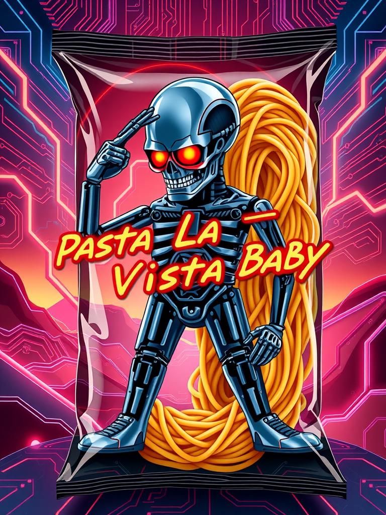 Futuristic Terminator Pasta Package Design