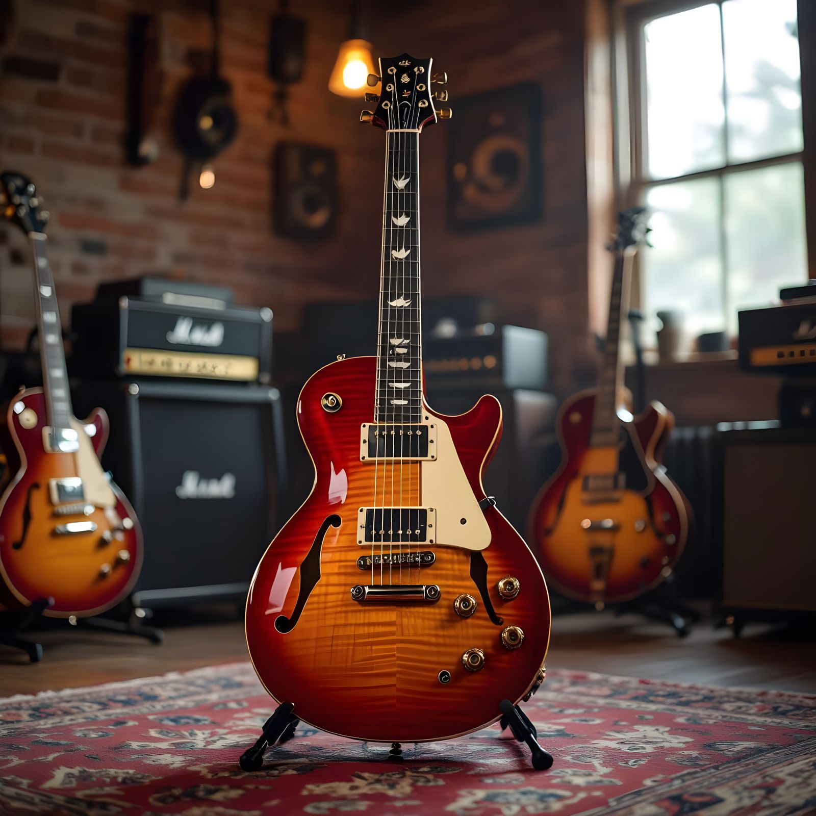 PRS Guitar in Music Studio: Cinematic Film Still