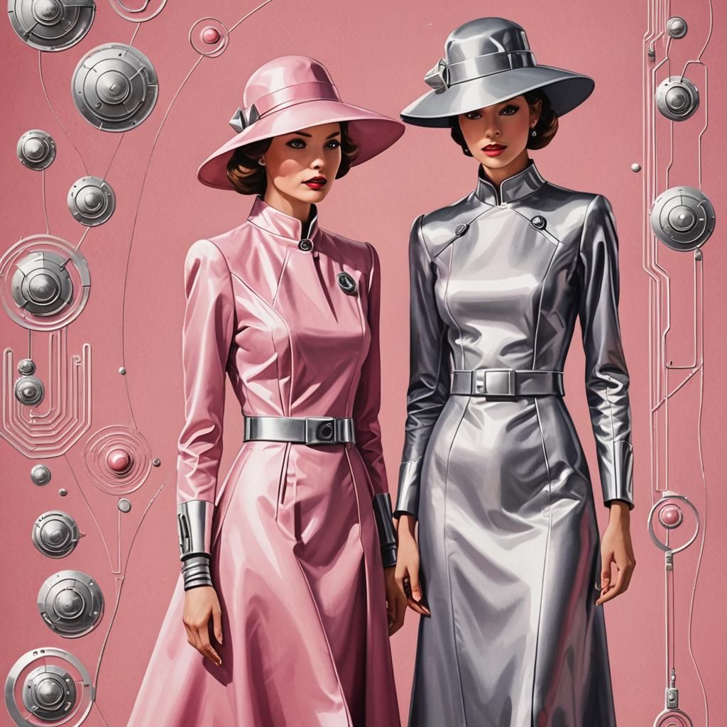 Galactic Retrofuturism: Women in Pink and Silver