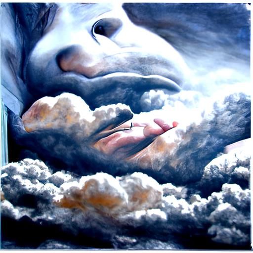 Searching in Clouds: Hyperrealistic Detailed Painting