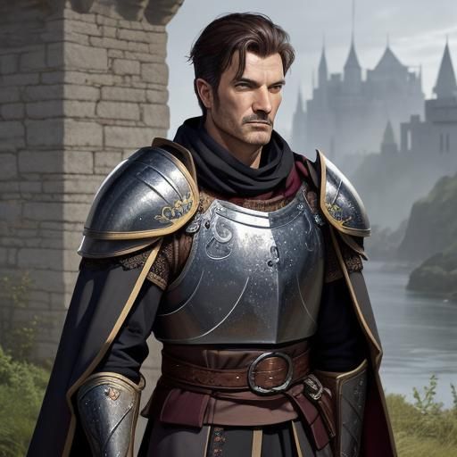 Human Knight in Full Plate Armour, DND Style