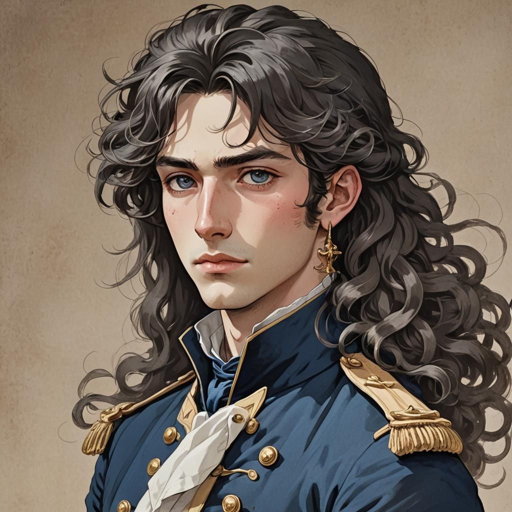 Handsome Revolutionary Youth in Anime Style