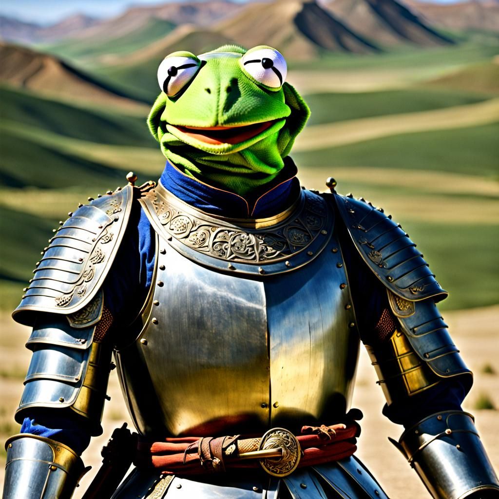 Kermit the Frog as Mongol Warrior