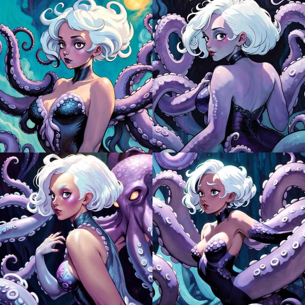 Octopus Woman with Purple Skin