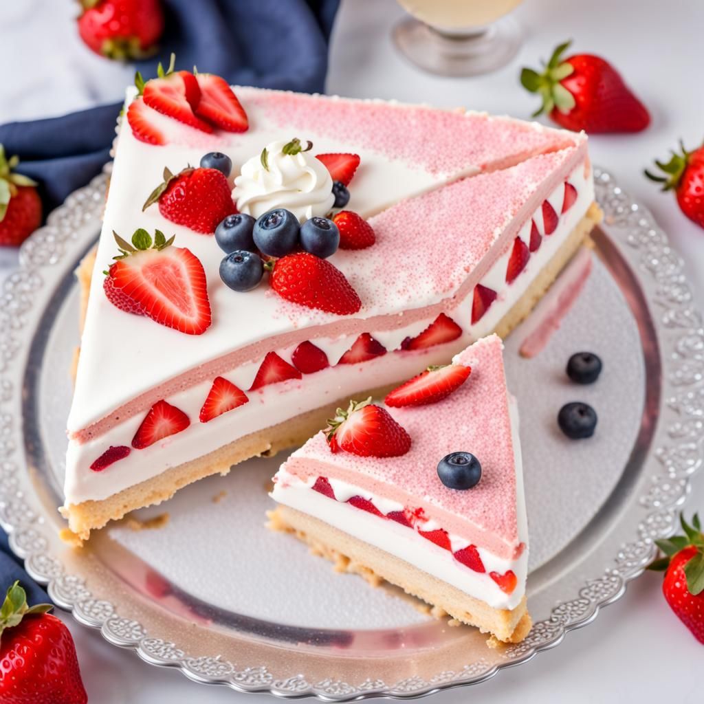 Hyperrealistic Strawberry Shortcake with Champagne