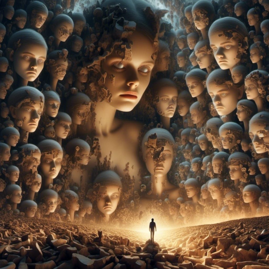 Fragmented Face as Surreal Digital Collage