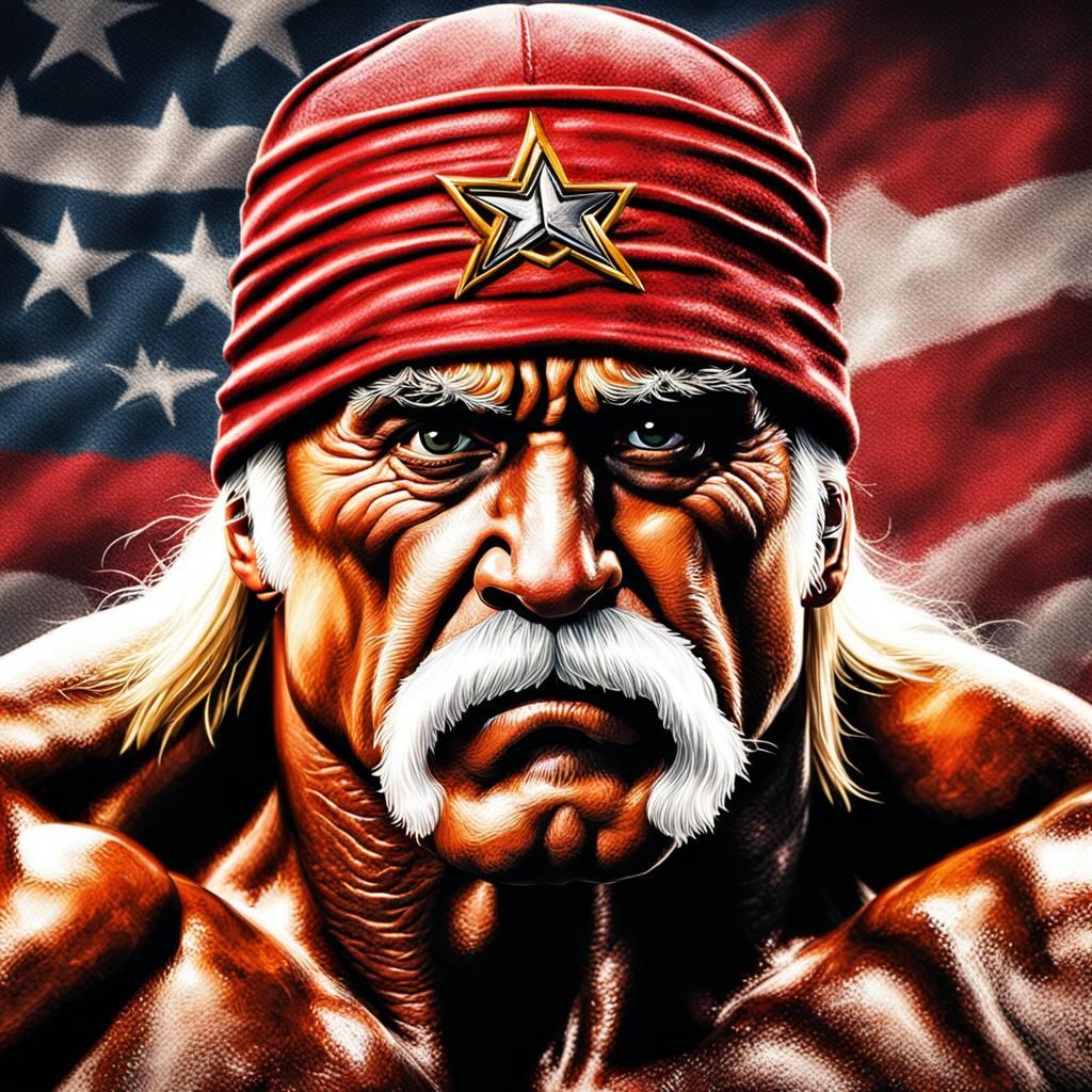 Hyperrealistic Hulk Hogan WWE Portrait