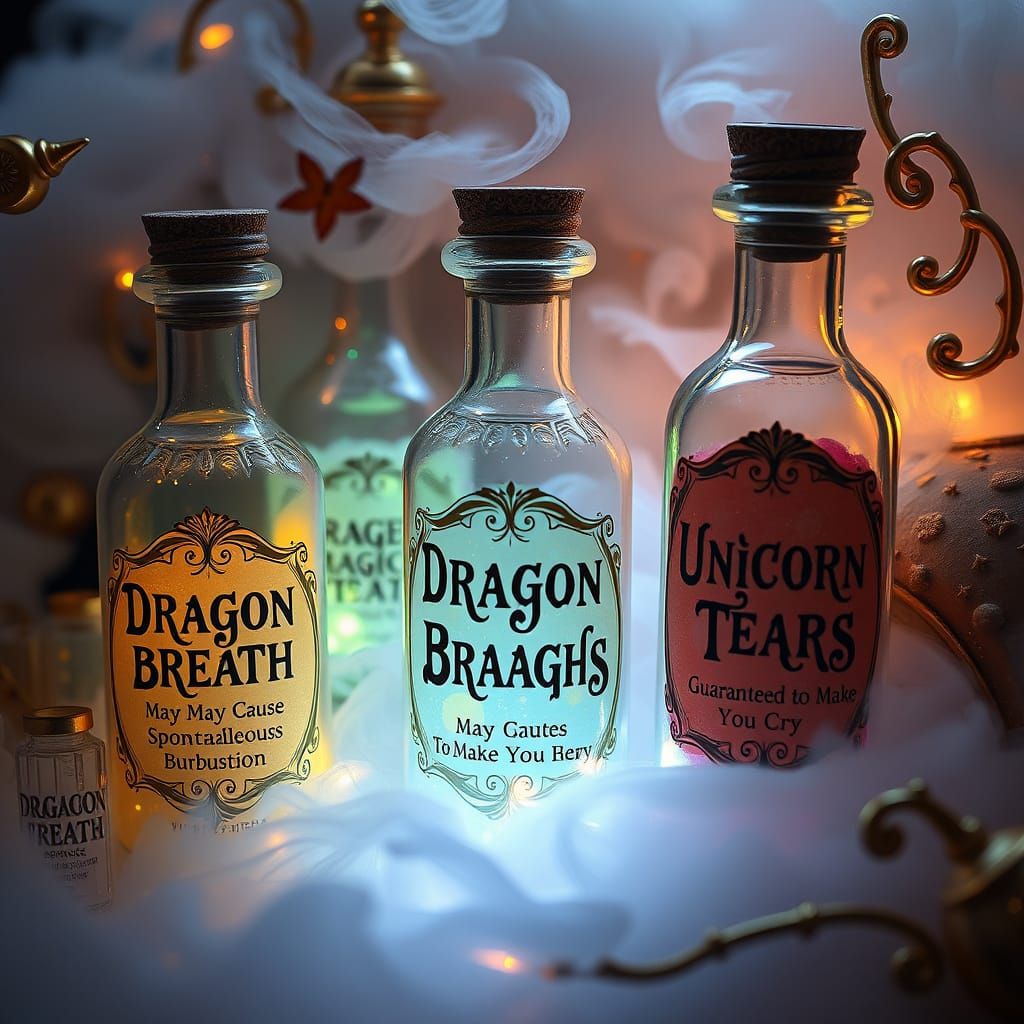 Enchanted Elixirs in Whimsical Bottles