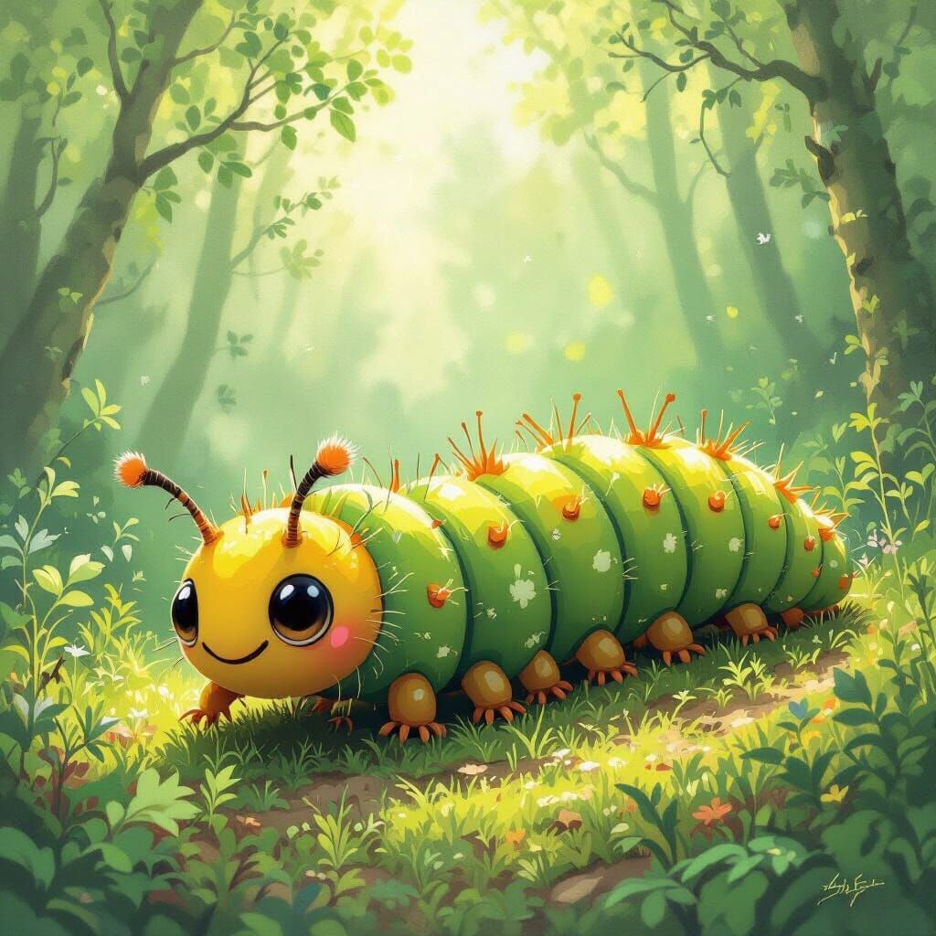 Excited Caterpillar With lots of legs
