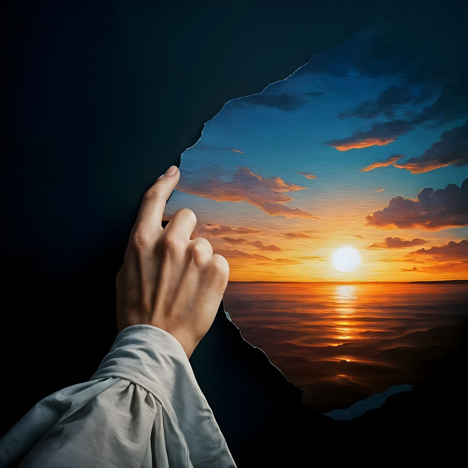 Vibrant Cubist Masterpiece: Night's Tear