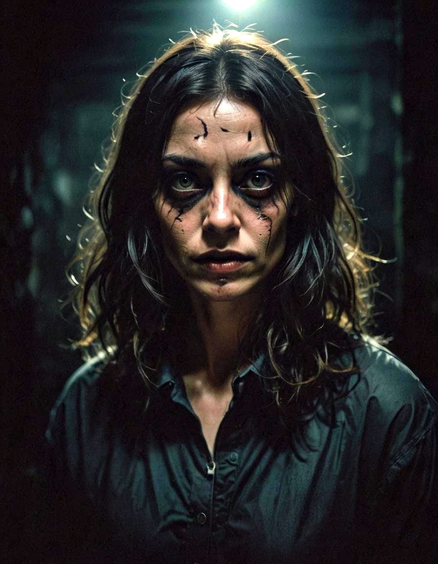 Creepy Dark Portrait in Cinematic Style