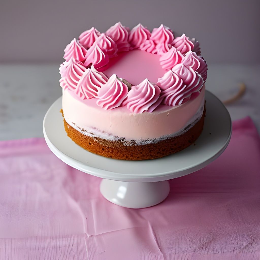 Cake with Pink Icing, Food Photography