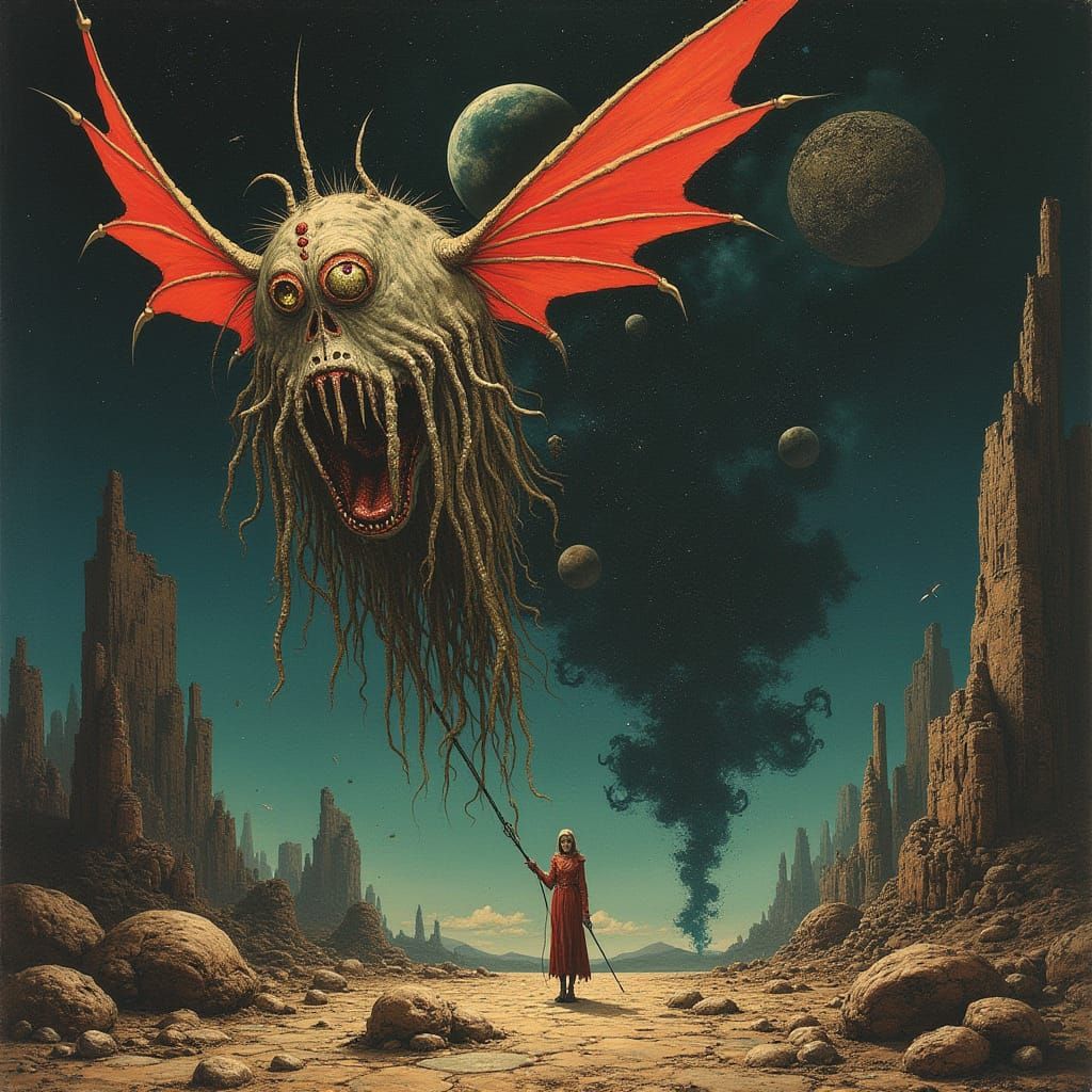 Cosmic Fantasy Art with Magical Symbols and Details