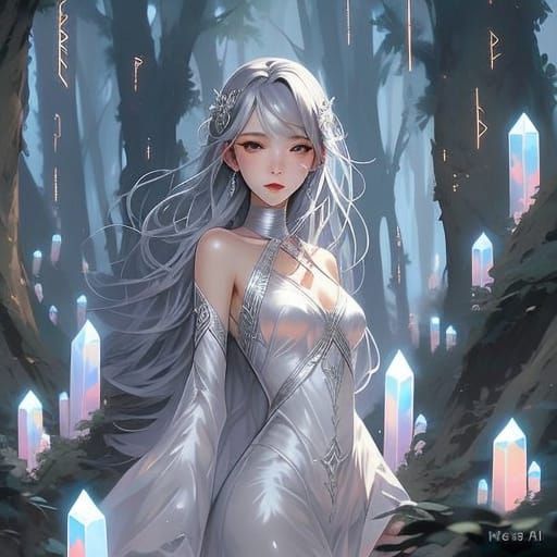 Ethereal Anime Goddess in Whispers of Magic