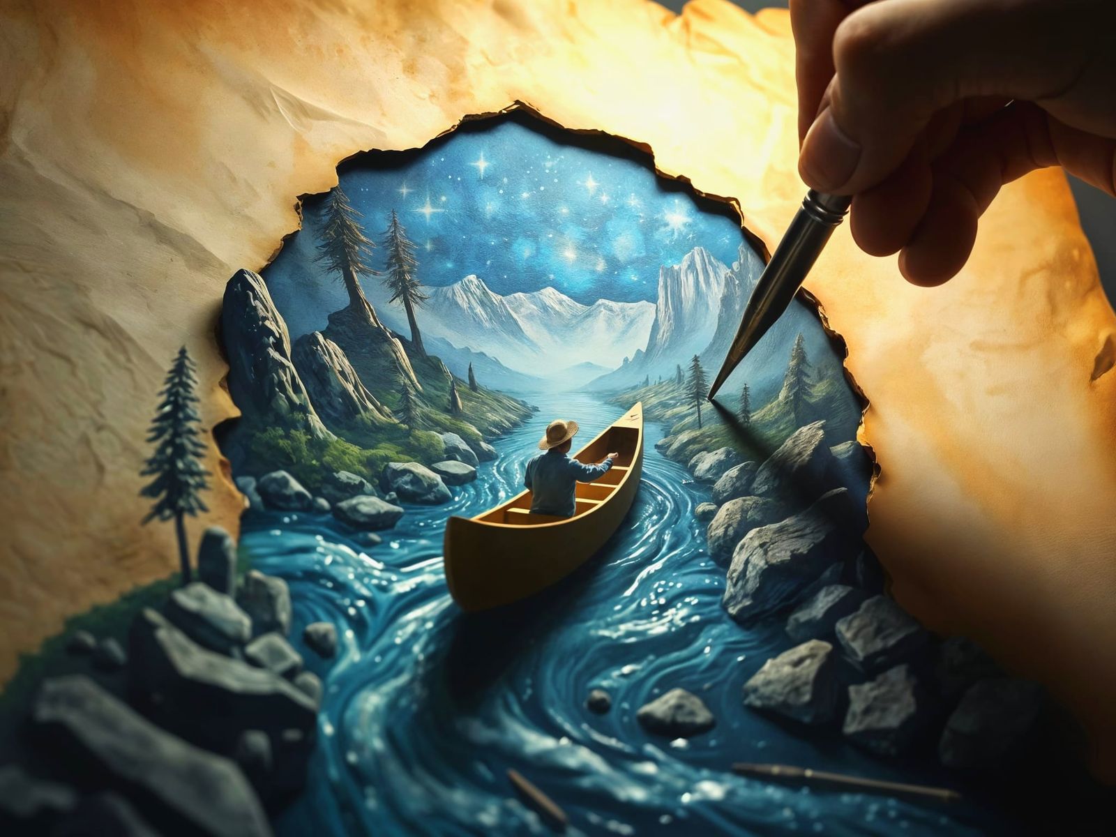 Canoe ride artwork