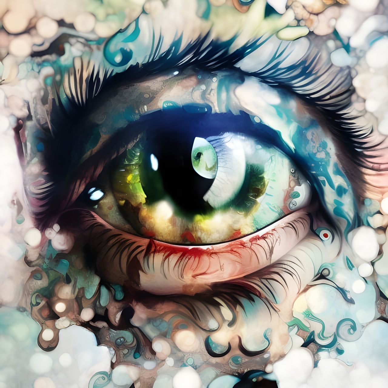 Exotic Eyeball: Hyperdetailed Gouache Illustration